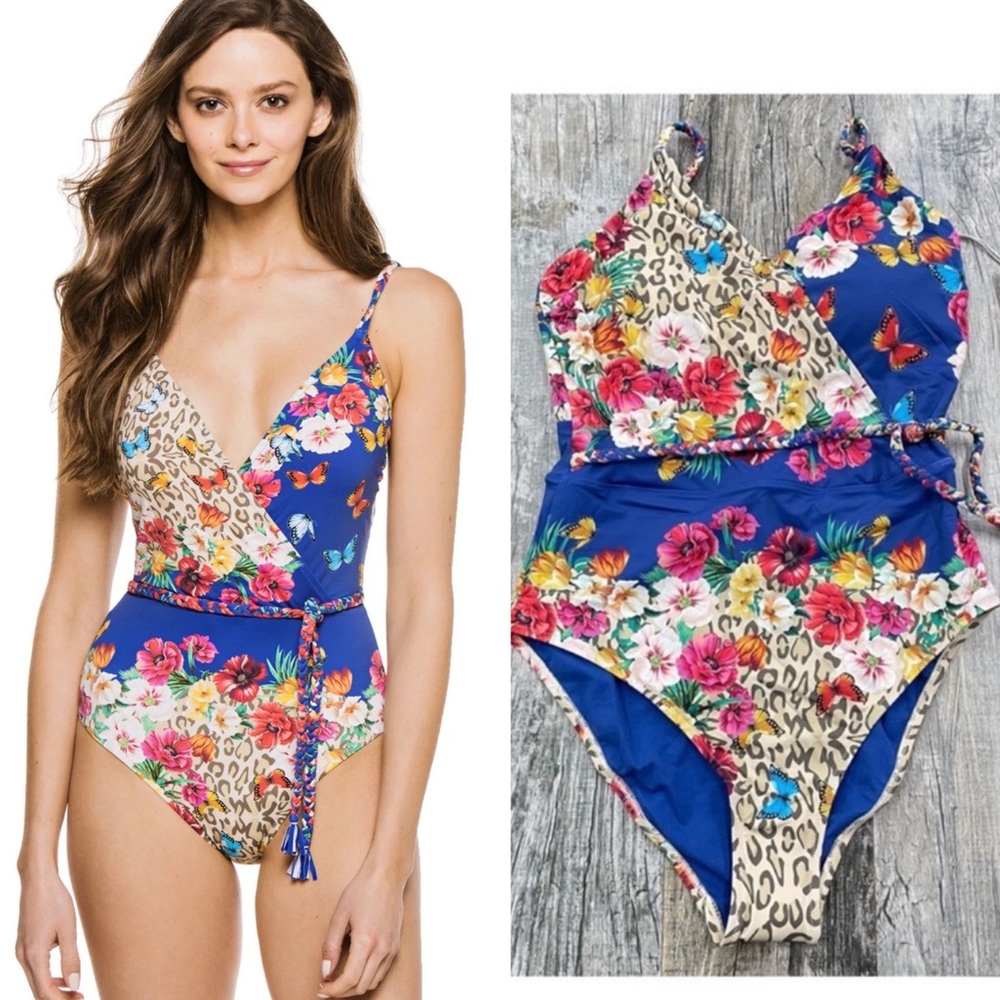 NWT Johnny Was Fleur Braided Wrap One Piece Swimsuit - Picture 2 of 6